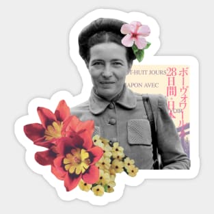Simone and flowers Sticker